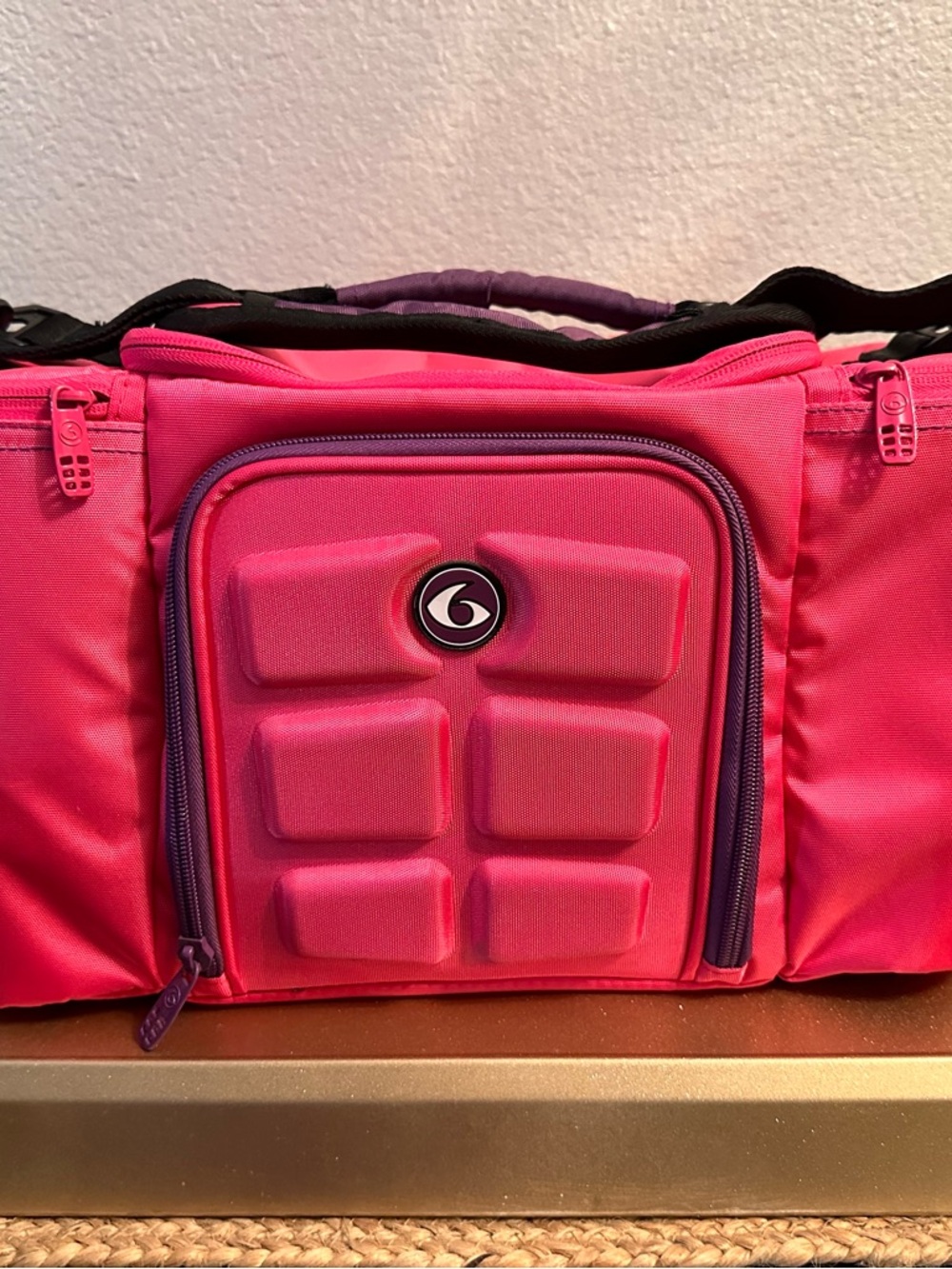 Molded Pink Waist Pack with Purple Trim by
